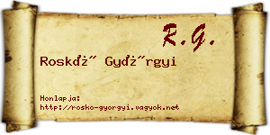 Roskó Györgyi névjegykártya