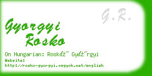 gyorgyi rosko business card